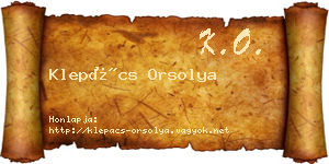 Klepács Orsolya névjegykártya