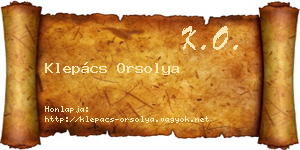 Klepács Orsolya névjegykártya