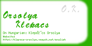 orsolya klepacs business card